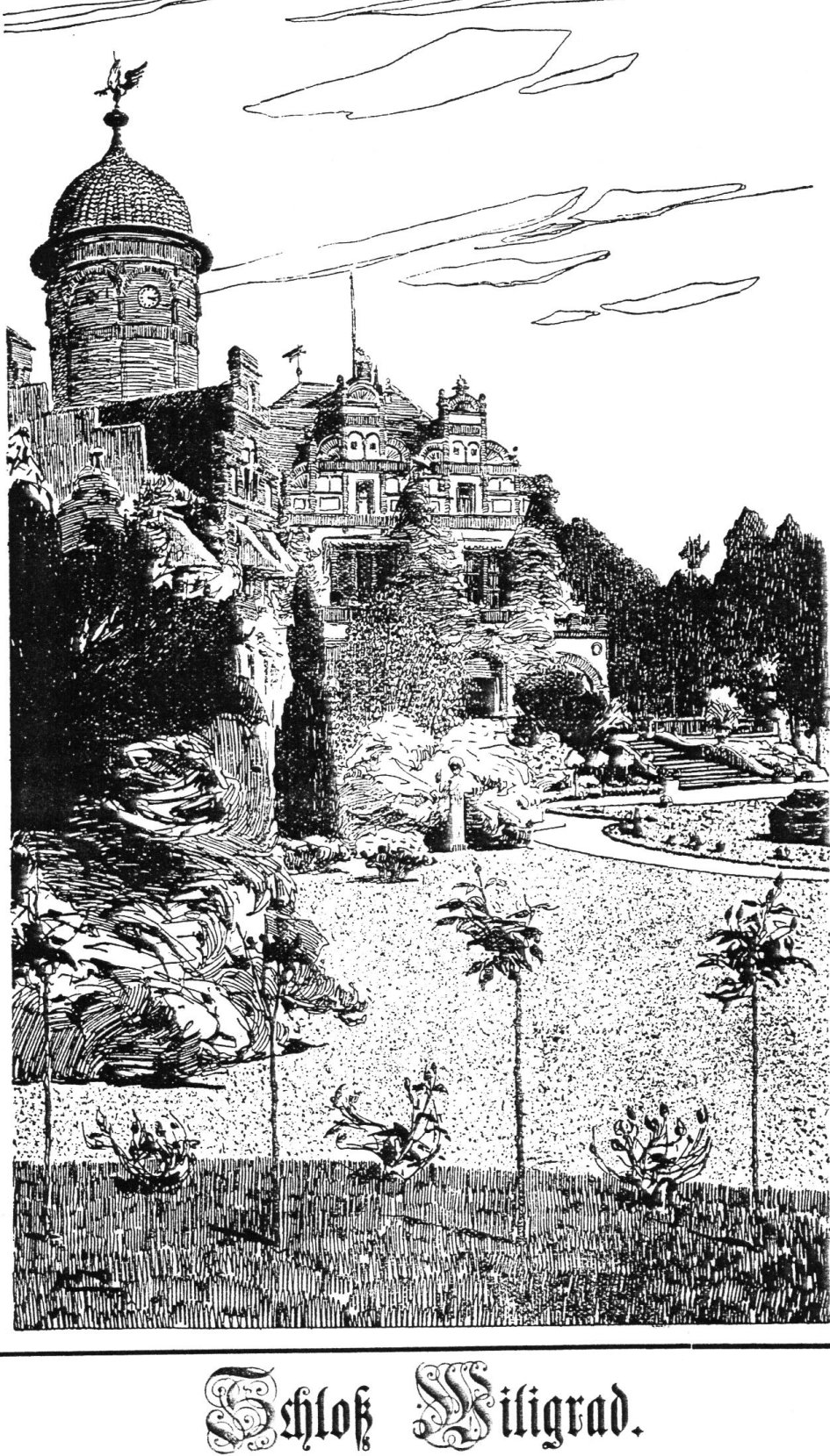 Schloss Kalenderzeichnung Von 1912